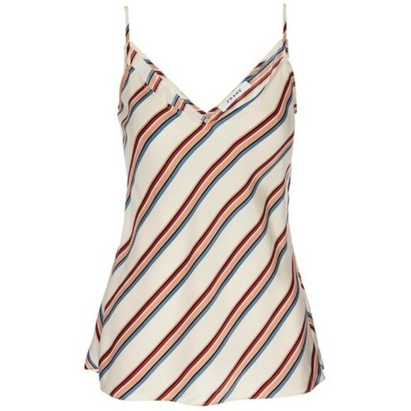 NWT Frame Classic Striped Silk Camisole S Stripe Clay Multi Sleeveless - Picture 2 of 12